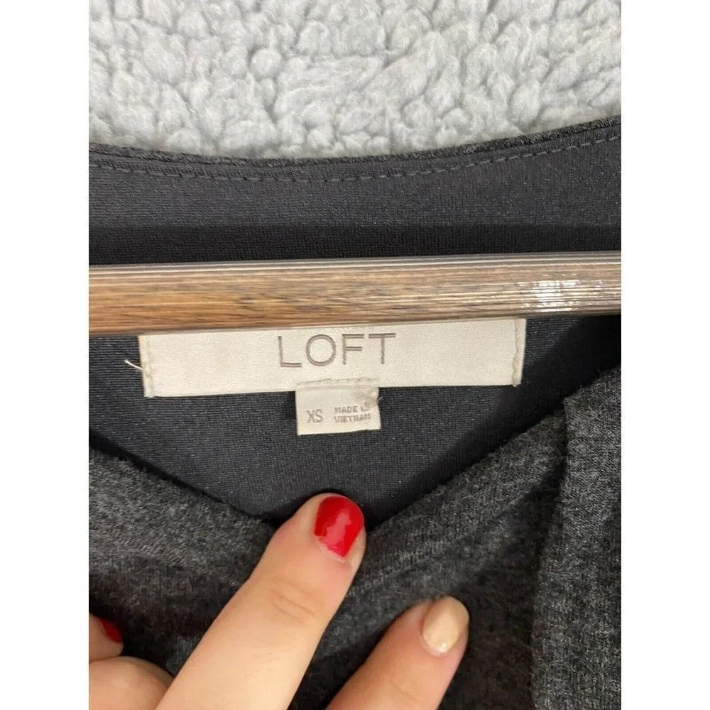 LOFT womens sleeveless maxi dress gray XS blousoon stretch minimalist - Picture 3 of 8